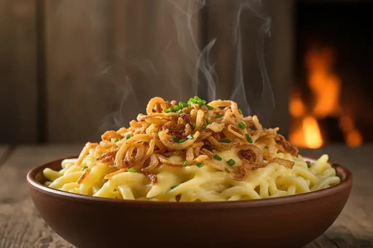 Käsespätzle mit Röstzwiebeln