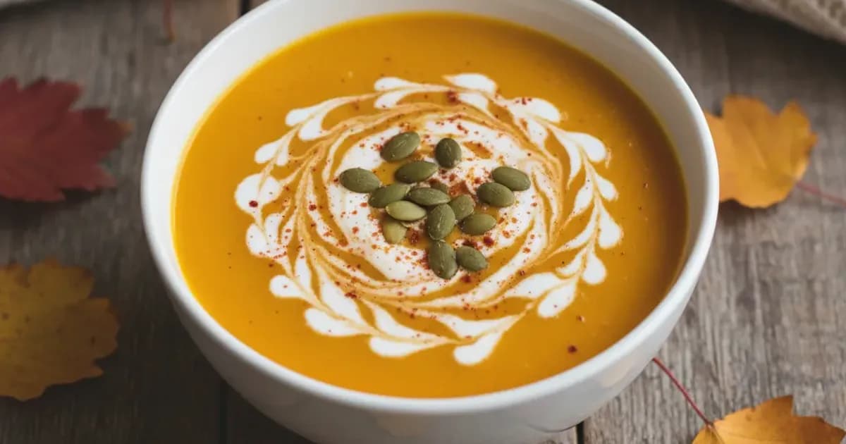 Kürbissuppe mit Kokosmilch und Ingwer