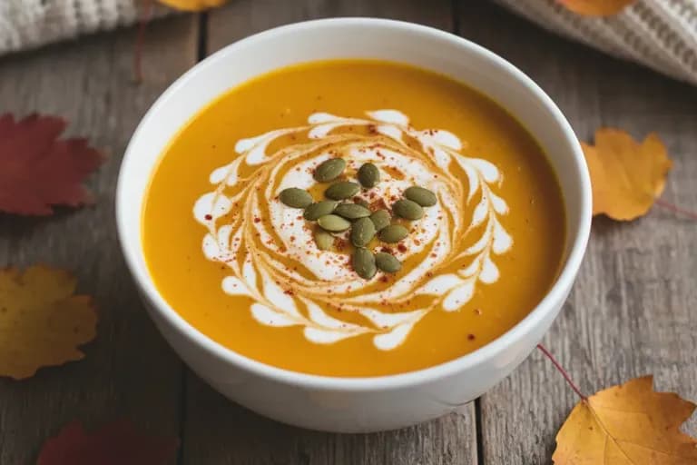 Kürbissuppe mit Kokosmilch und Ingwer