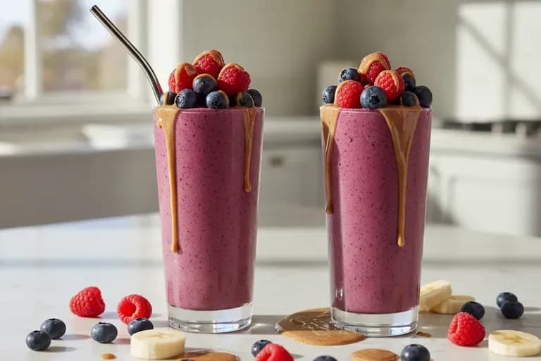 Protein-Smoothie mit Beeren